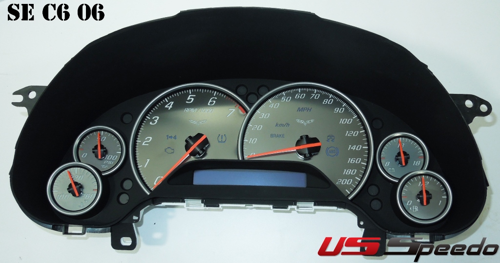 Stealth Edition Custom Gauge Face for 20052010 Chevrolet Corvette C6