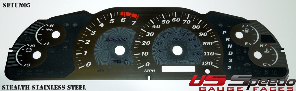 Stealth Edition Custom Gauge Face for 2005 Toyota Tundra Gas - US