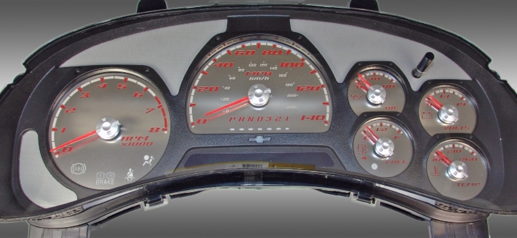 Stainless Edition Custom Gauge Face for 2006-2009 Chevrolet / GMC Trailblaz...