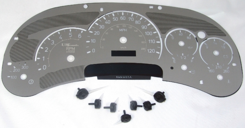 Stainless Edition Custom Gauge Face for 20032005 Hummer H2 Gas US