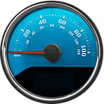 Aqua Edition Custom Speedometer Gauge Face