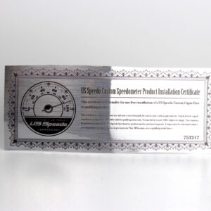 US Speedo Ship-in or On - Site Installation Certificate