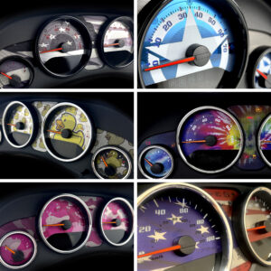 Custom Printed Stainless Edition Custom Gauge Face Kit